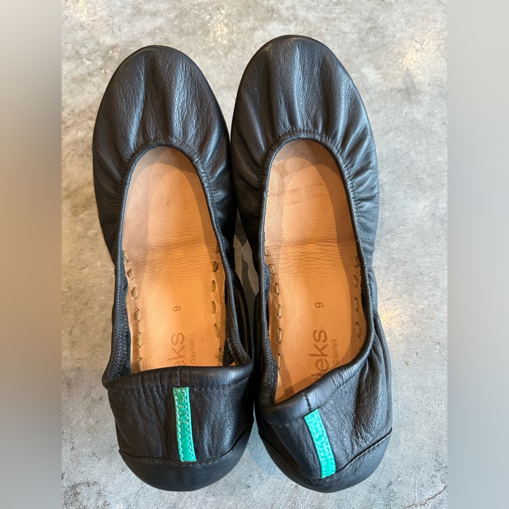 Tieks Black Leather Ballet Flats - Picture 3 of 9